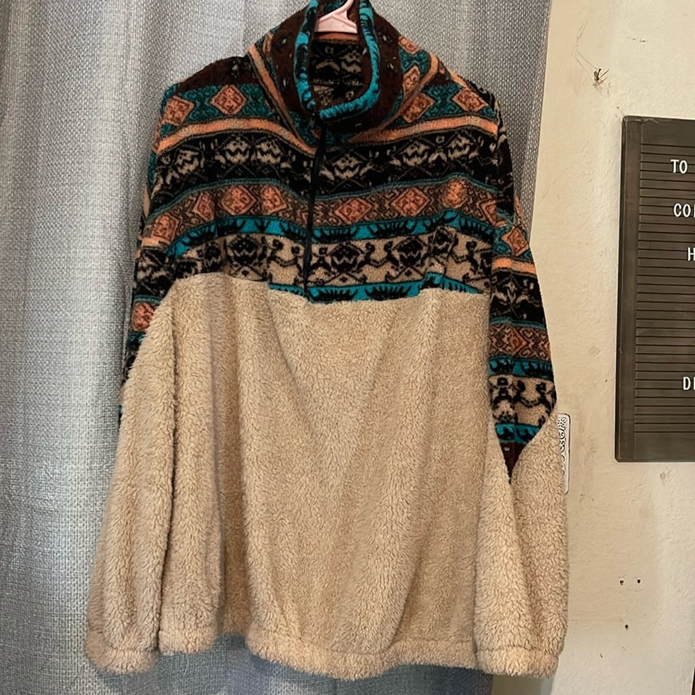 SHEIN curve fleece quarter zip